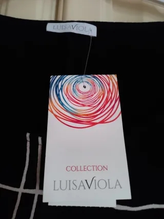 Vestido Luisa Viola Negro con Blanco