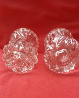 Coppia portacandele in vetro