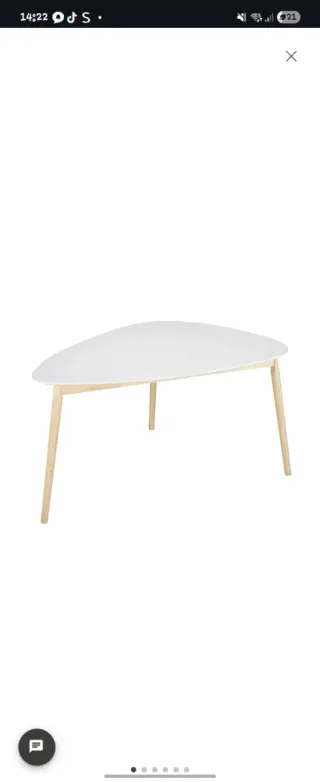 Mesa escandinava blanca y madera