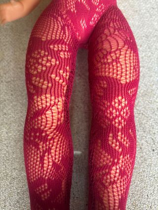 Medias burdeos Nancy encaje