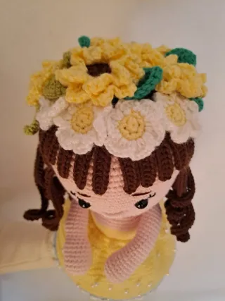 Muñeca de ganchillo reversible a ramo