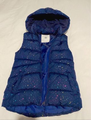 Chaleco niña azul con estrellas multicolor