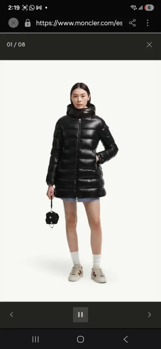 Chaquetón Moncler Negro precio inicial 1600€