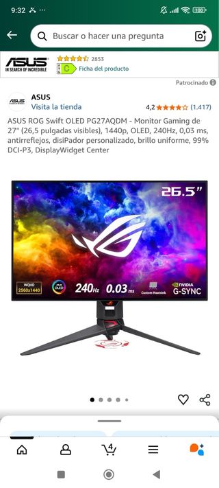 Monitor Asus ROG Swift OLED PG27AQDM