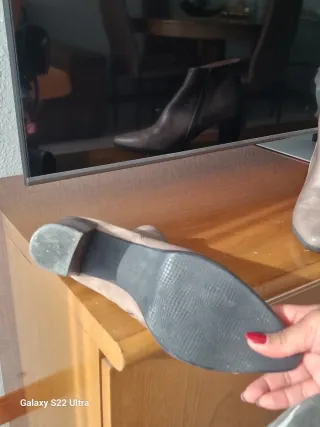 Botines Hispanitas Piel y Ante Talla 38