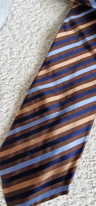 Corbata Carolina Herrera Rayas Azul Marrón