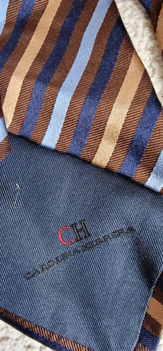 Corbata Carolina Herrera Rayas Azul Marrón