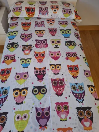 Funda Nórdica Infantil Buhos Cama 90.