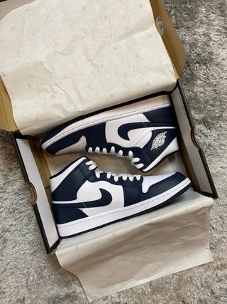 Jordan 1 Mid Obsidian Branco - 43