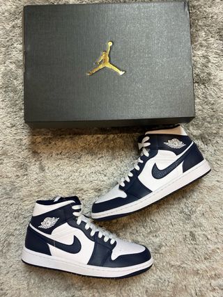 Jordan 1 Mid Obsidian Branco - 43