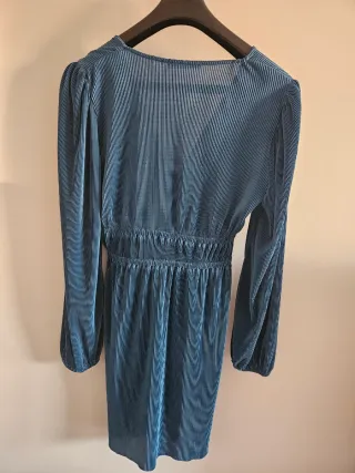 Vestido Zara Azul Plisado