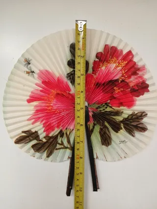 Coppia ventagli decorati fiori