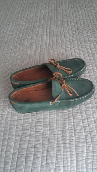 Mocasines de ante verde para hombre