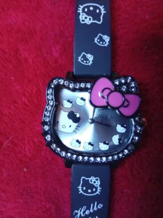 Reloj Hello Kitty Negro y Rosa