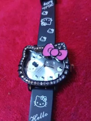 Reloj Hello Kitty Negro y Rosa