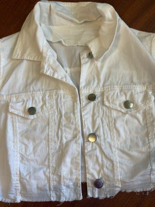 GILET DENIM CROP BIANCO