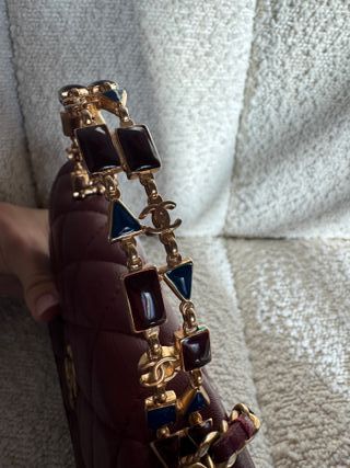 Bolso Chanel Mini Piel Burdeos Cadena Dorada