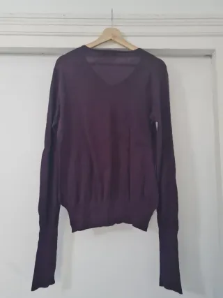 Jersey fino de seda y algodón, color morado