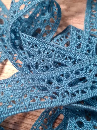 Encaje entredos vintage azul 4m