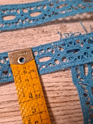 Encaje entredos vintage azul 4m