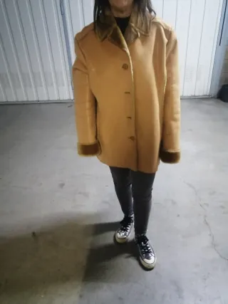 Abrigo beige/marrón señora