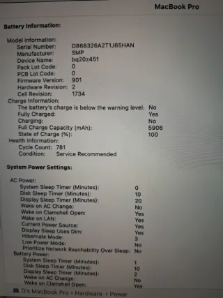 MacBook Pro 15 2018 A1990 i7 16GB 512GB SSD