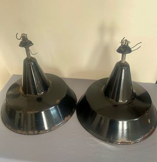 coppia lampade industriali anni 40