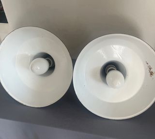 coppia lampade industriali anni 40