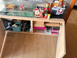 Mueble TV Comedor Madera y Cristal