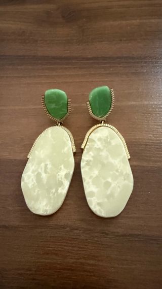 Pendientes Zara Beige y Verde