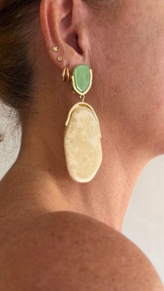 Pendientes Zara Beige y Verde