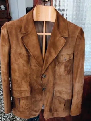 Chaqueta de ante auténtico marrón