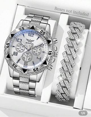 Reloj Zhowe Plateado y Pulsera