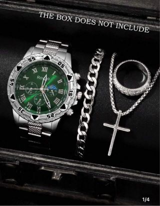 Reloj Geneva Esfera Verde y Plata