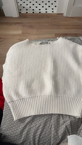 Top corto Zara blanco algodón