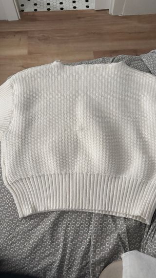 Top corto Zara blanco algodón