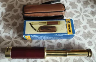 Catalejo portátil con funda de cuero