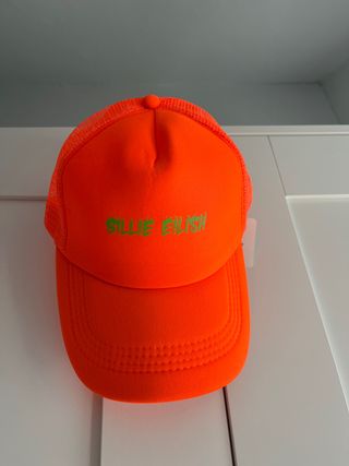 Gorra Billie Eilish Naranja Neón rejilla