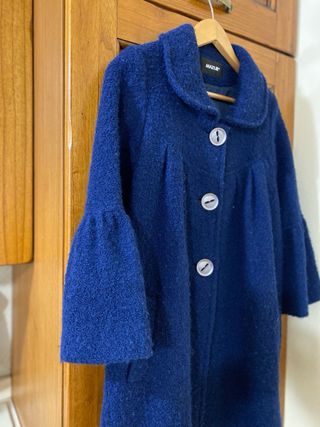 Cappotto Mazur lana boucle Blu Taglia 42