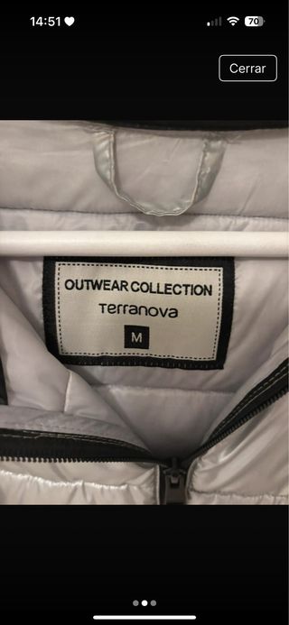 Plumífero plateado mujer