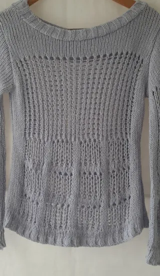 Jersey punto malva manga acampanada