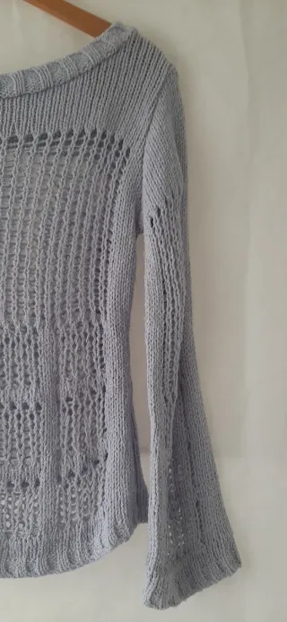 Jersey punto malva manga acampanada