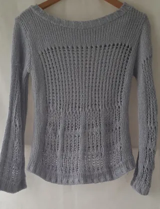 Jersey punto malva manga acampanada