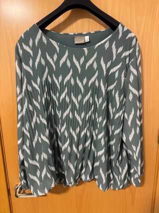 Camisa Dreams & Co. Verde y Blanca Talla XXL