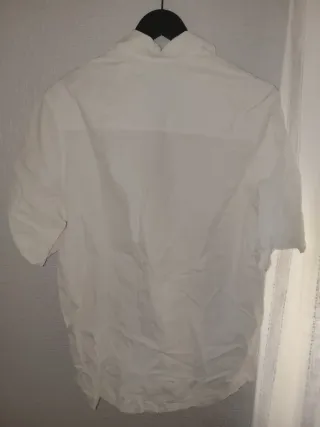 Camisa Zara Blanca Cremallera Roja Talla S