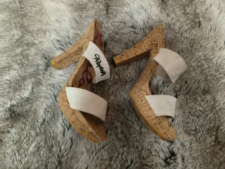 Sandalias Replay Tacón Beige y Blanco