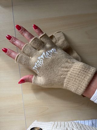 Guantes sin dedo Motomami Rosalía Beige