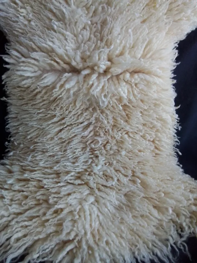 Tapete de lã de ovelha bege