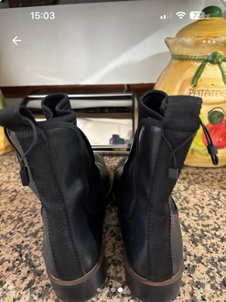 Botín Zara Negro Talla 42 polipiel