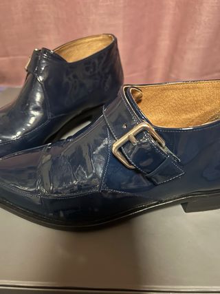 Botines Bimba y Lola Azul Charol Hebilla